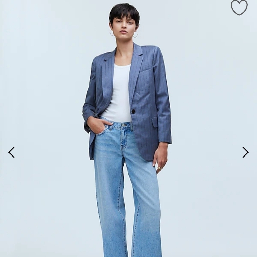 Madewell Single-Breasted Blazer in Yarn-Dyed Pinstripe NO881 Size 6 NWT - Picture 1 of 13